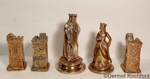 Vintage Brass Chess Pieces following Wedgewood Design