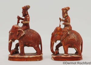 2 Early Antique Indian Chess Pawns
