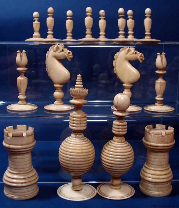 Unusual Antique Chess Set