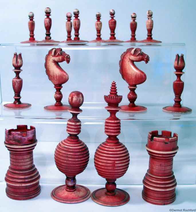 Unusual Antique Chess Set