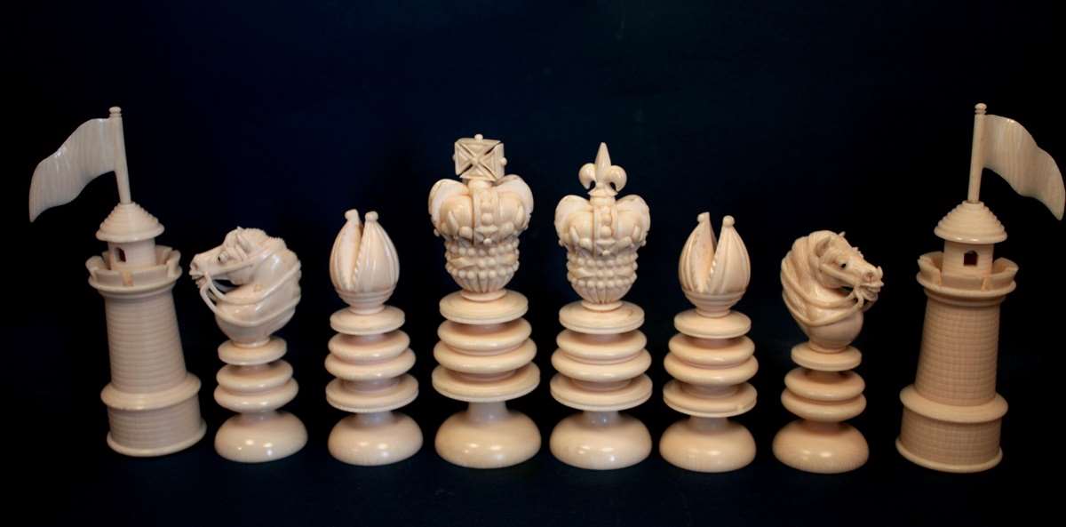 Antique Hastilow Chess Set