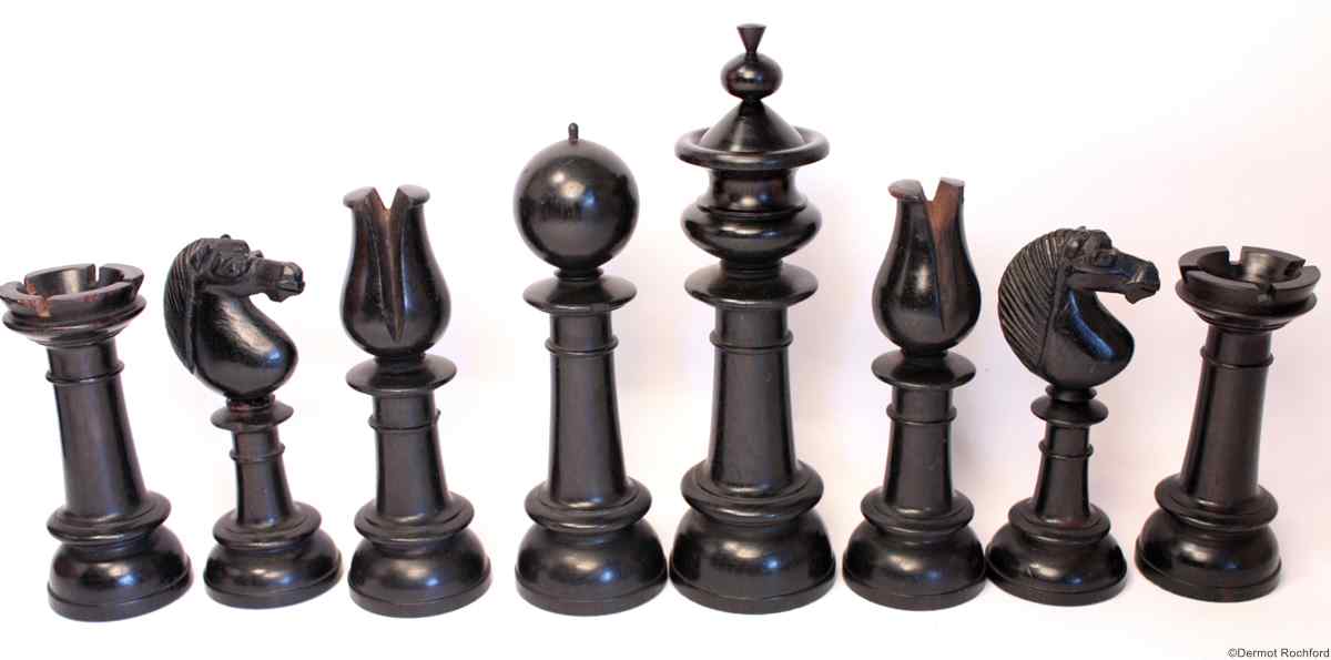 Antique Upright Chess Set