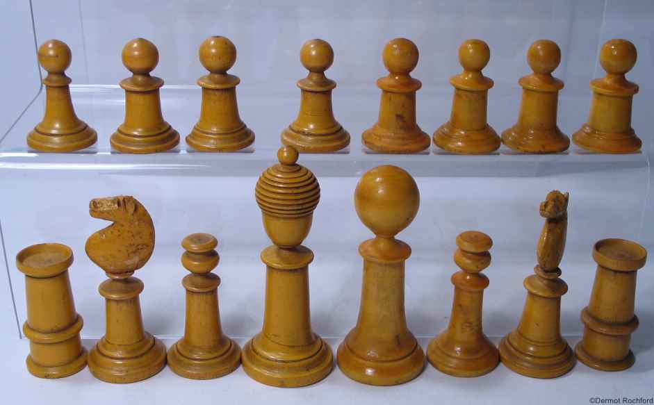 Antique Unusual Upright Chess Set