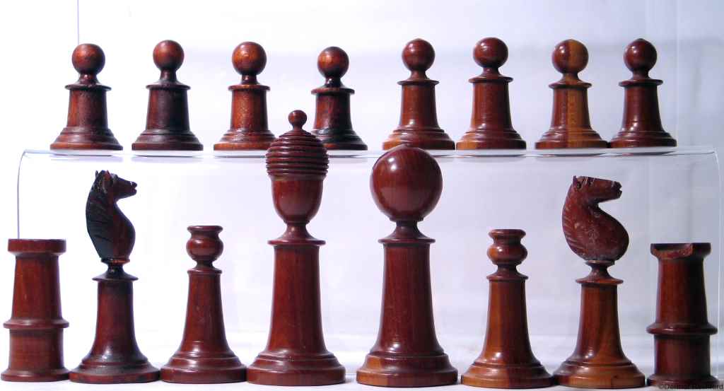 Antique Unusual Upright Chess Set