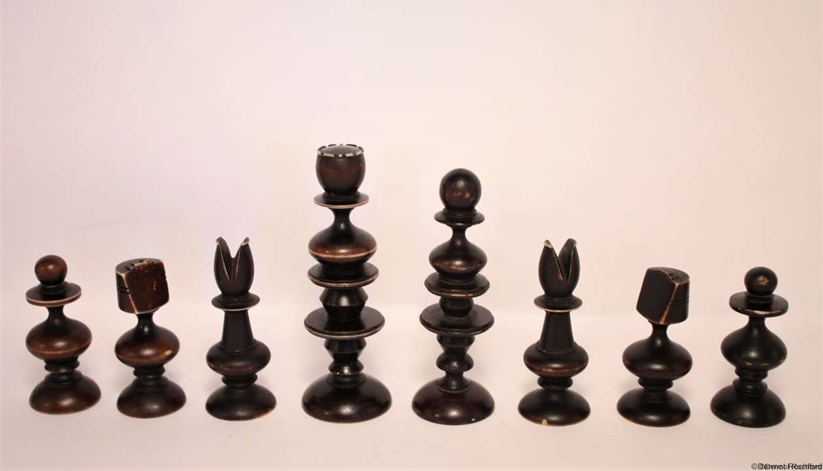 Antique Rowbotham form  Chess Set