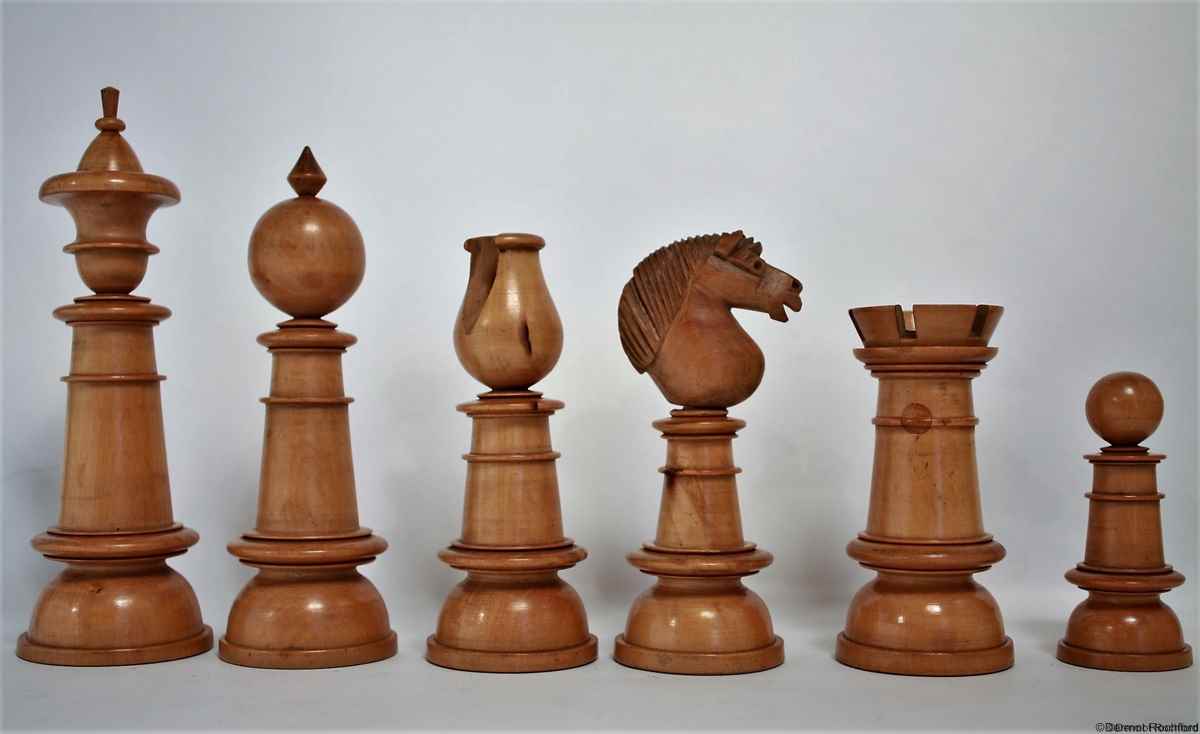 Antique English Upright Chess Set