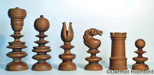 Antique English Chess Set Boxwood and Ebony