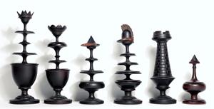 Rare dated early French chess set