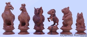 Commissioned Carved Eagle Chess Set