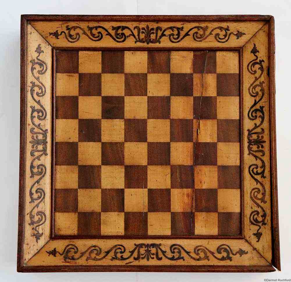 Antique English chessboard