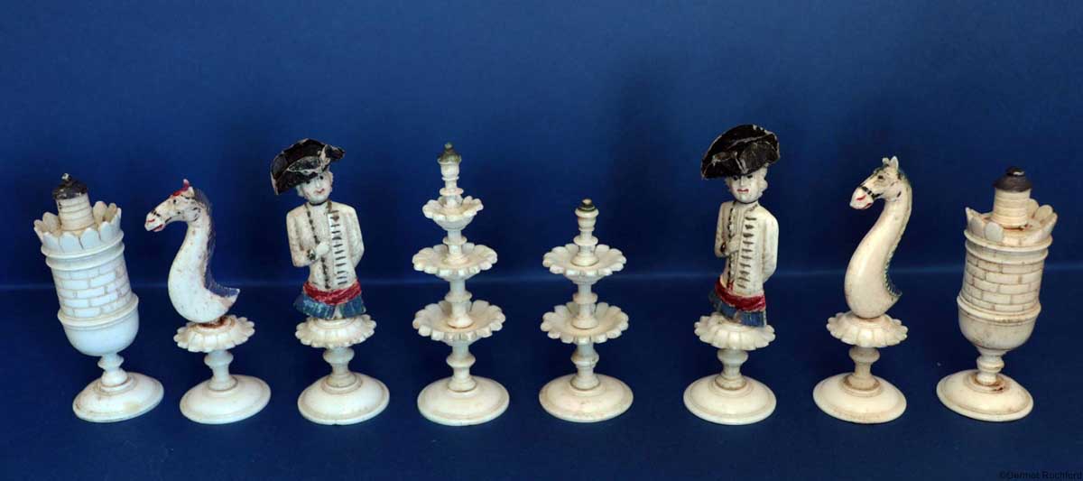 Antique German Geislingen Bone Chess Set