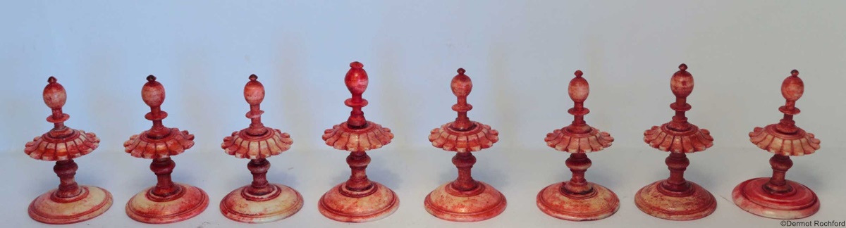 Antique German Geislingen Bone Chess Set