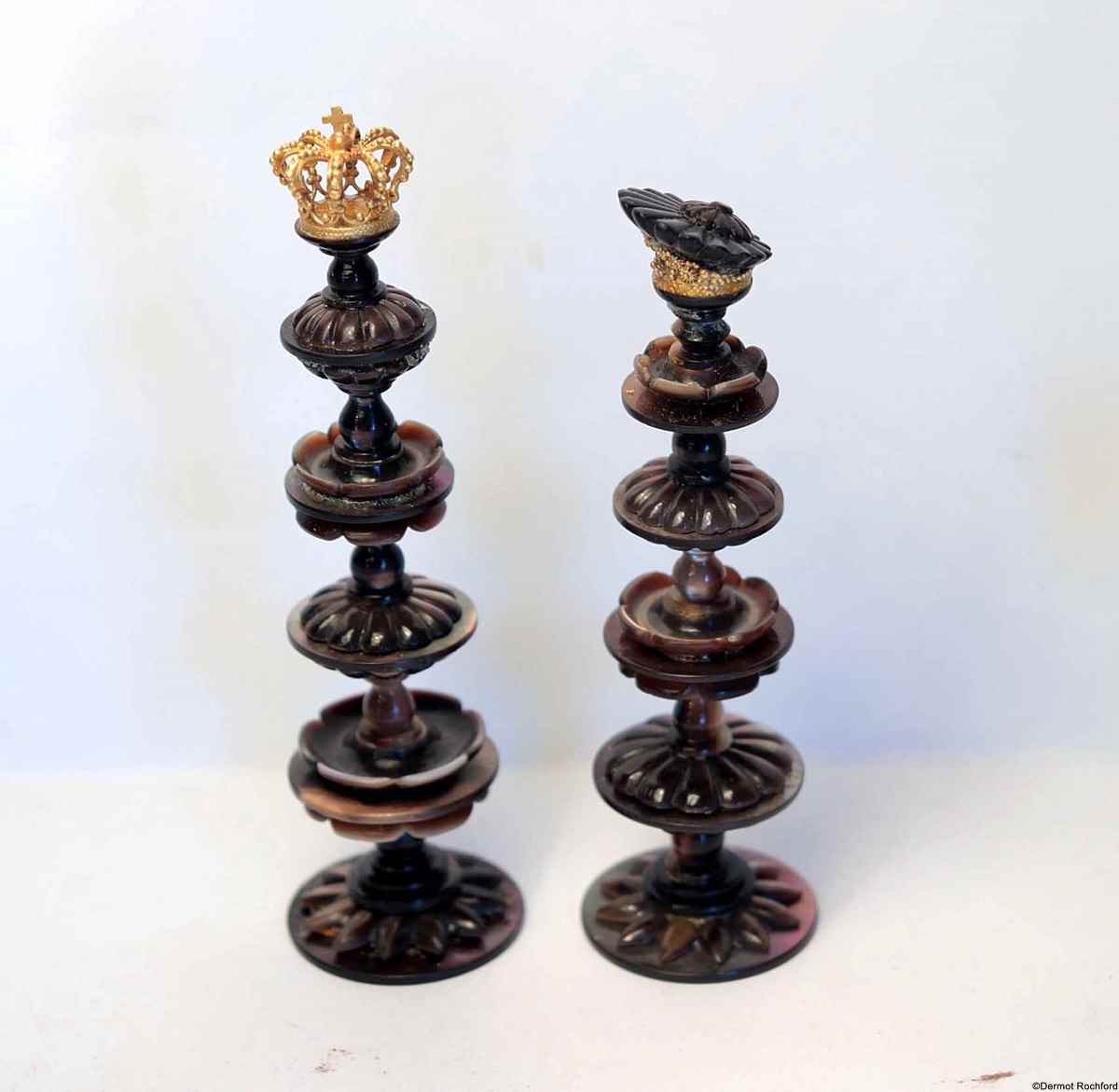 Antique Italian Mother of Pearl Chess Set