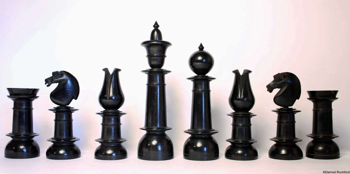 Antique English Upright Chess Set