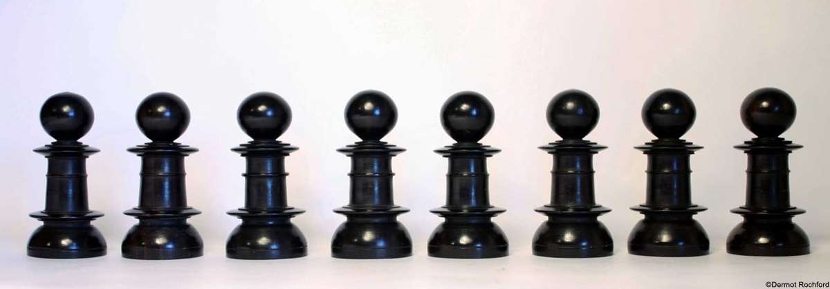 Antique English Upright Chess Set