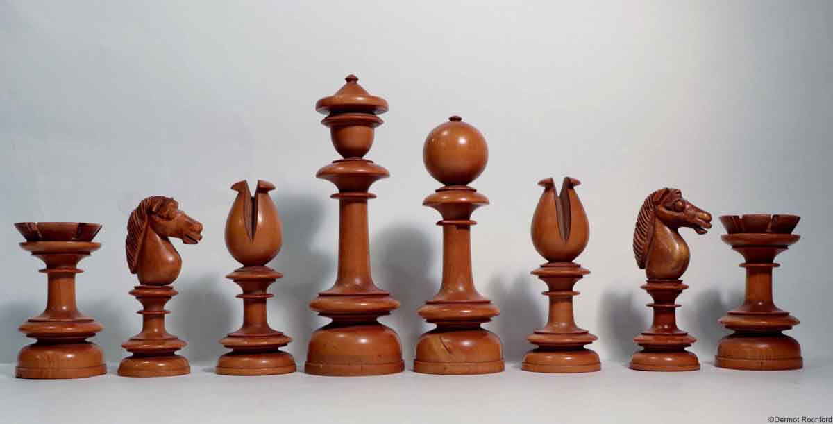 Antique Upright Chess Set