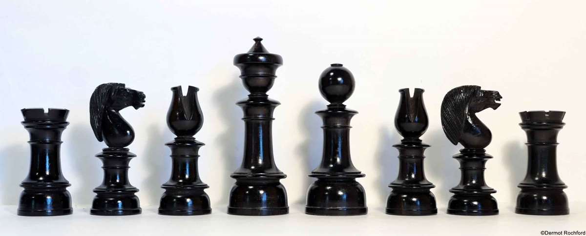 Antique English Upright Chess Set