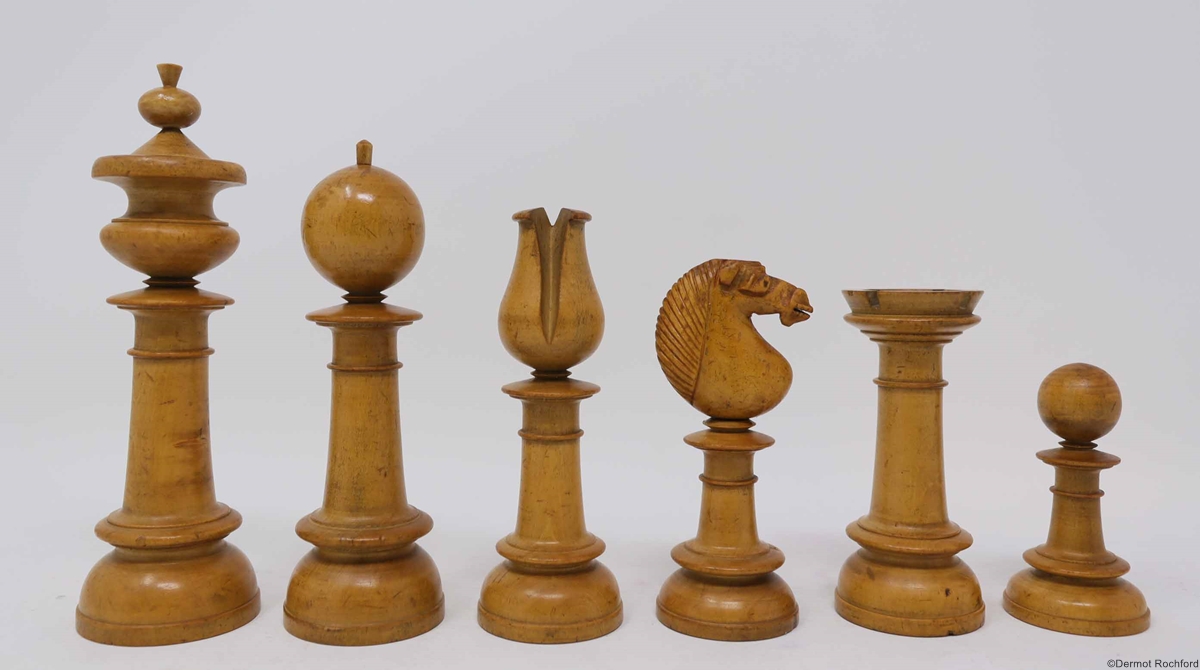 Antique Upright Chess Set