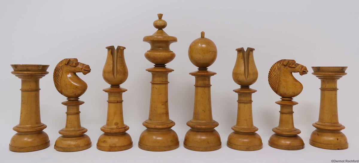 Antique Upright Chess Set