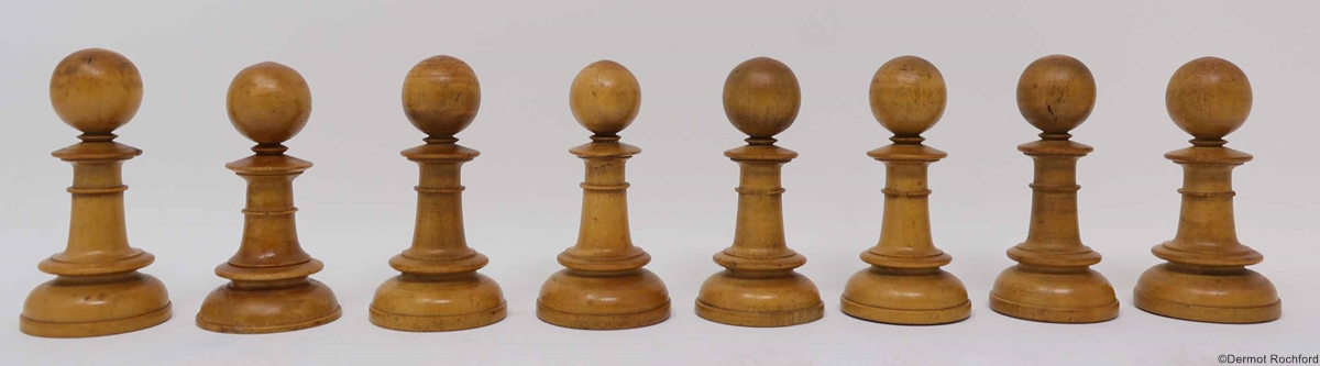 Antique Upright Chess Set