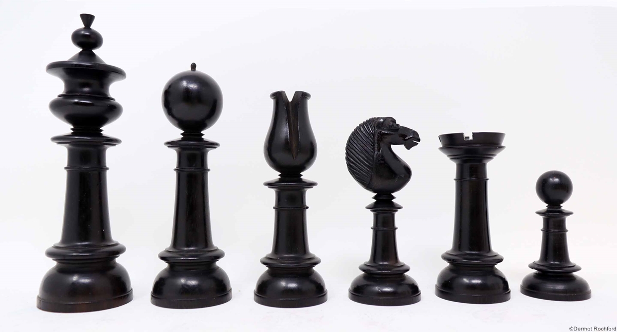 Antique Upright Chess Set