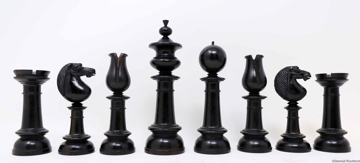 Antique Upright Chess Set