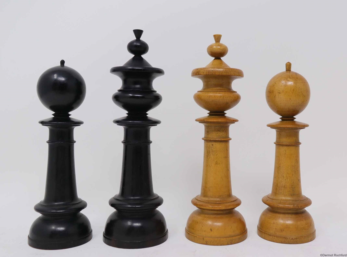 Antique Upright Chess Set