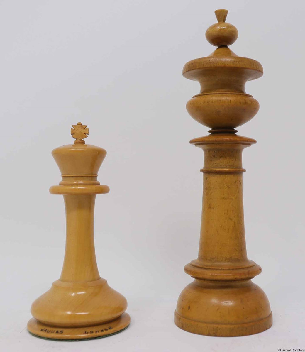 Antique Upright Chess Set