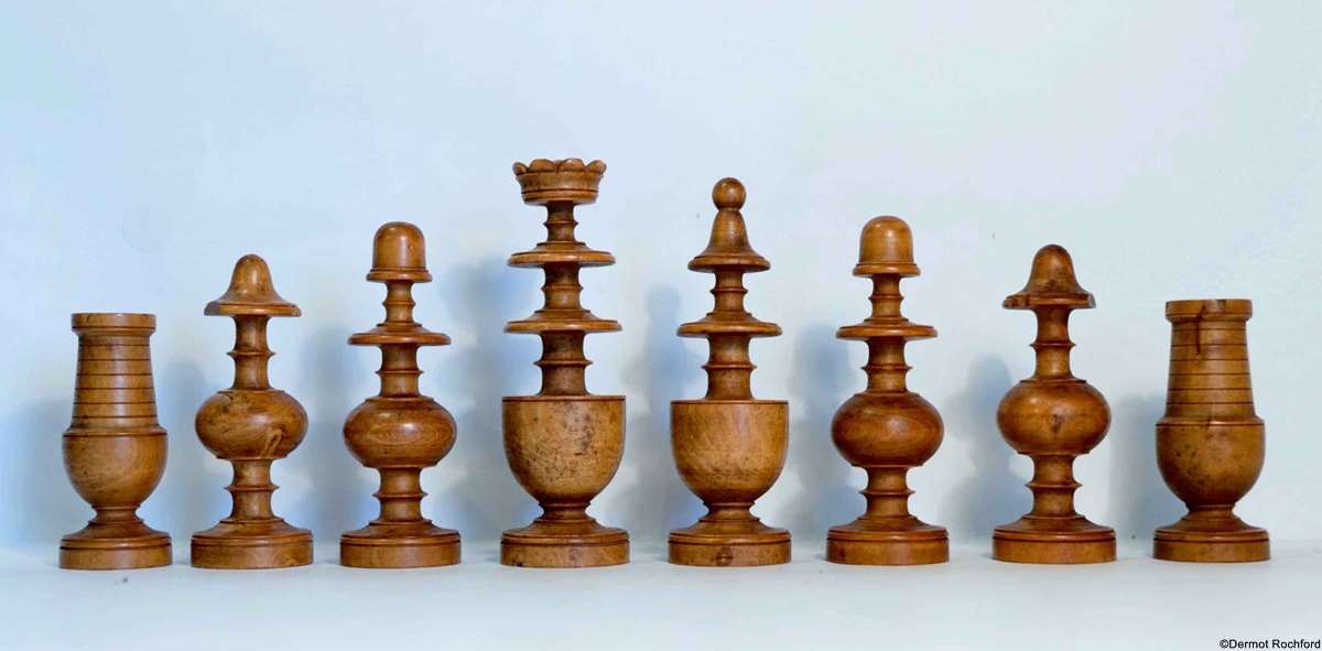 Wooden Chess Pieces - French Metro Antiques