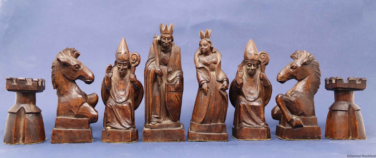  Vintage Mongolian Stone Chess Set