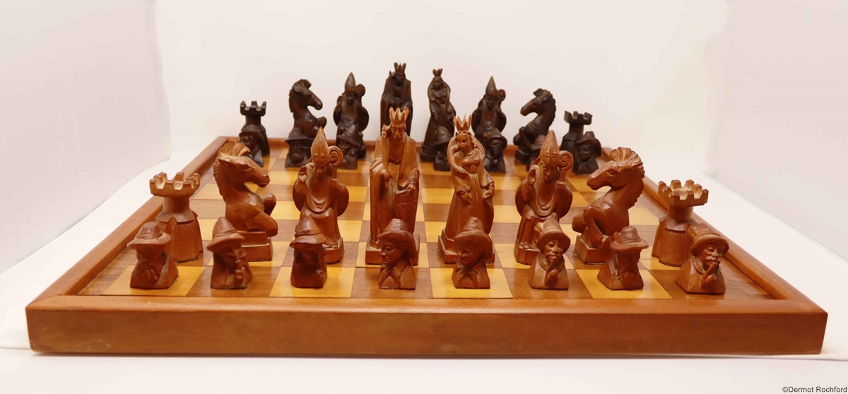  Vintage Mongolian Stone Chess Set