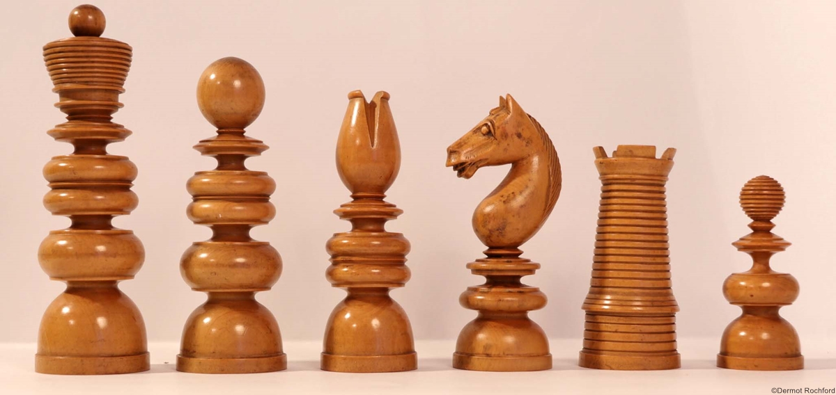 Antique french st. george Chess Set