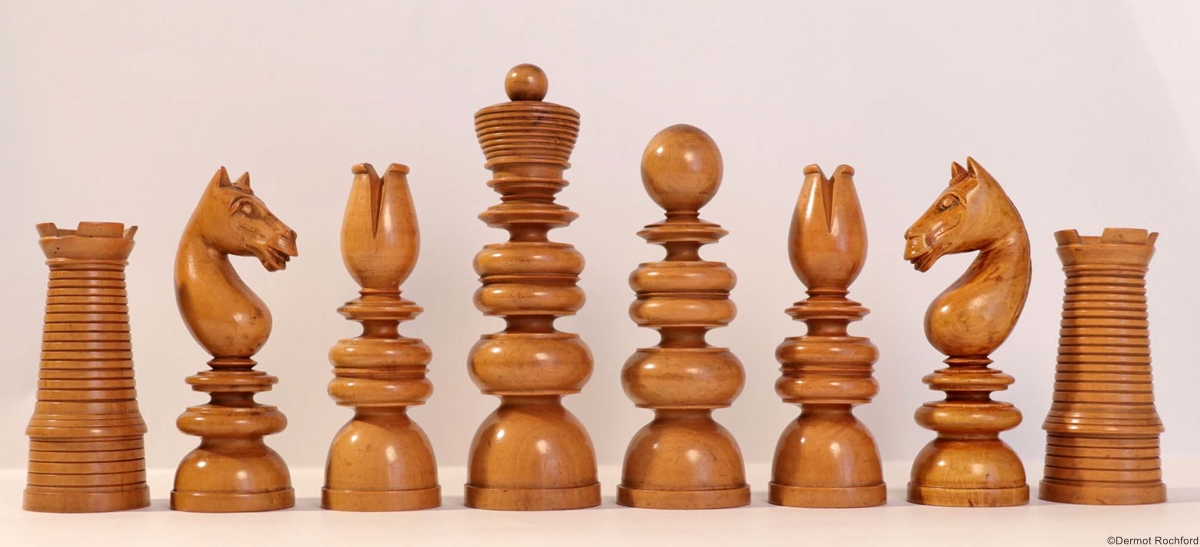 Antique french st. george Chess Set