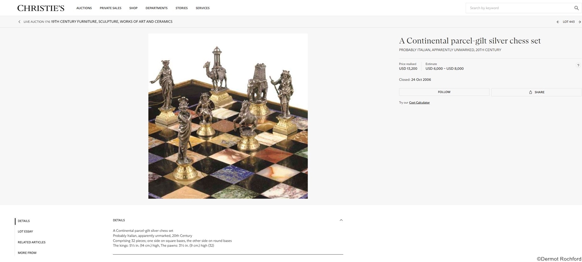 Antique Continental Chess Set