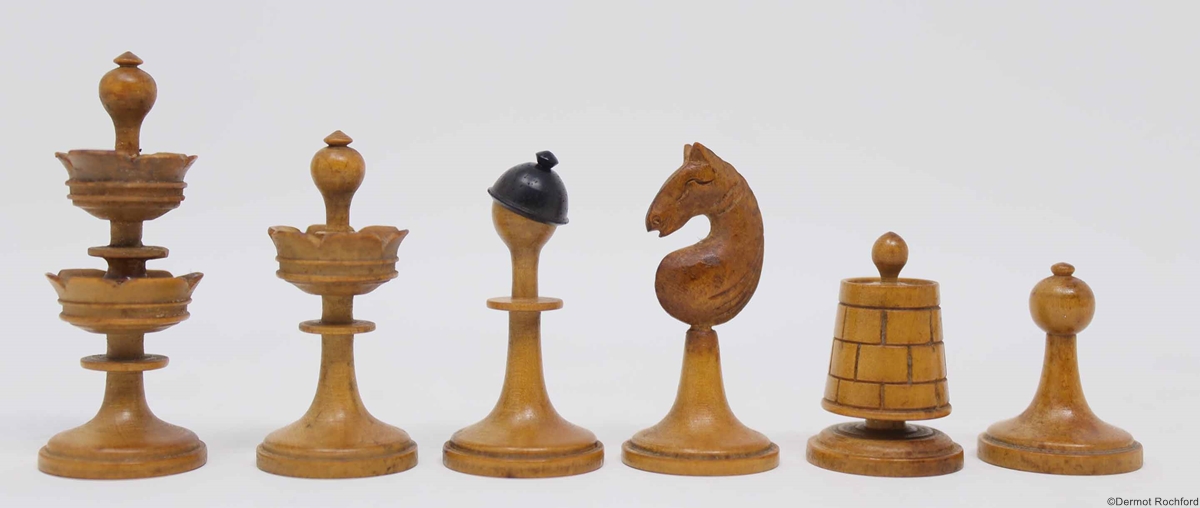 Antique Continental chess set