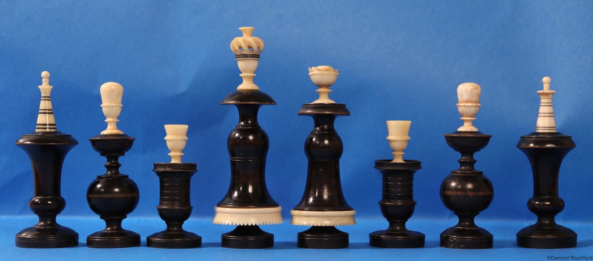 Antique Early Lyon Chess Set