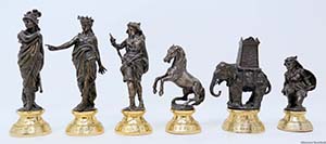 Important Italian Continental Silver and Gilt Chess Set