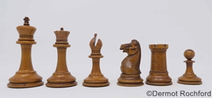 Rare Antique Jaques Library Size Chess Set